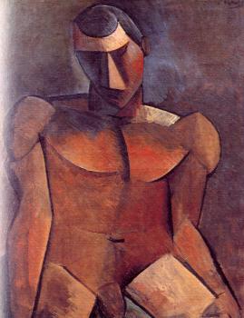 Pablo Picasso : seated male nude